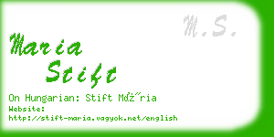 maria stift business card